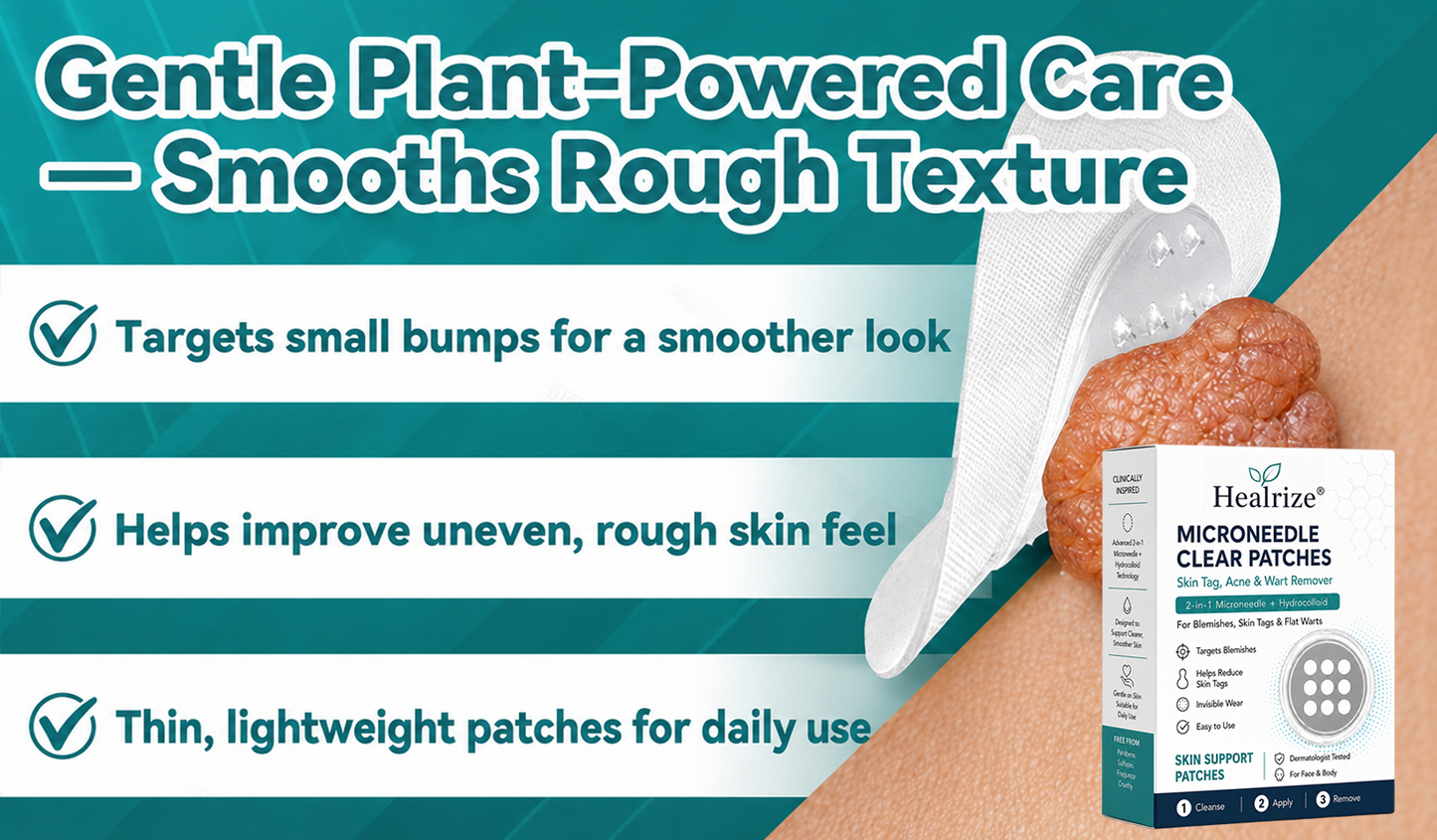 💞💞🇬🇧𝐇𝐞𝒂𝒍𝗿𝗶𝙯𝙚®2-in-1 Microneedle & Hydrocolloid Patch🛡️| Removes Raised Moles, Acne, Flat Warts & Skin Tags | Helps Improve Wrinkles, Scars & Blemishes | Invisible Patches for Face & Body