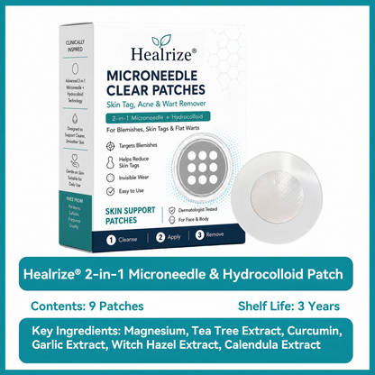 💞💞🇬🇧𝐇𝐞𝒂𝒍𝗿𝗶𝙯𝙚®2-in-1 Microneedle & Hydrocolloid Patch🛡️| Removes Raised Moles, Acne, Flat Warts & Skin Tags | Helps Improve Wrinkles, Scars & Blemishes | Invisible Patches for Face & Body
